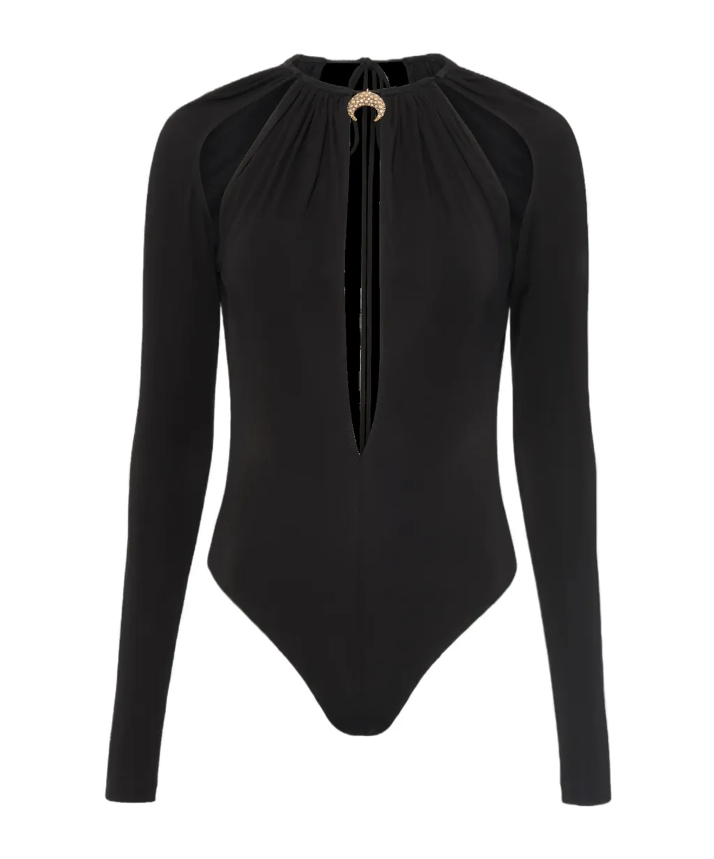 Keyhole Detailed Long-Sleeved Bodysuit