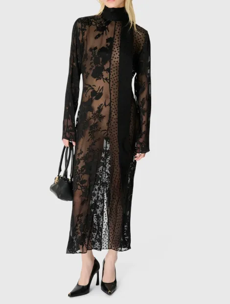 Long-Sleeved High-Necked Long Dress