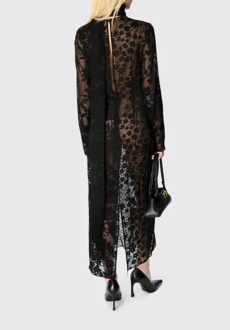 Long-Sleeved High-Necked Long Dress