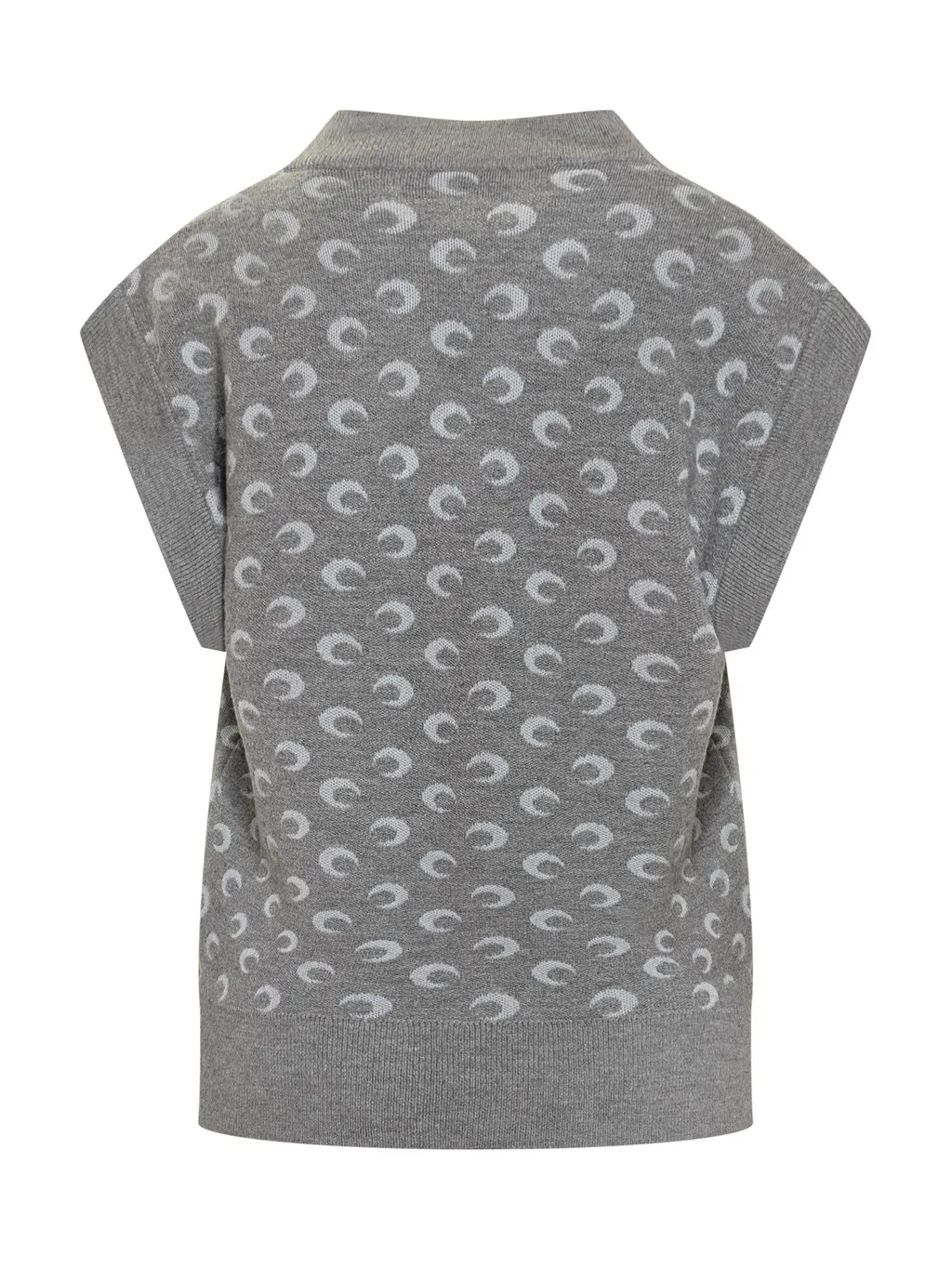 Moon-Jacquard V-Neck Vest