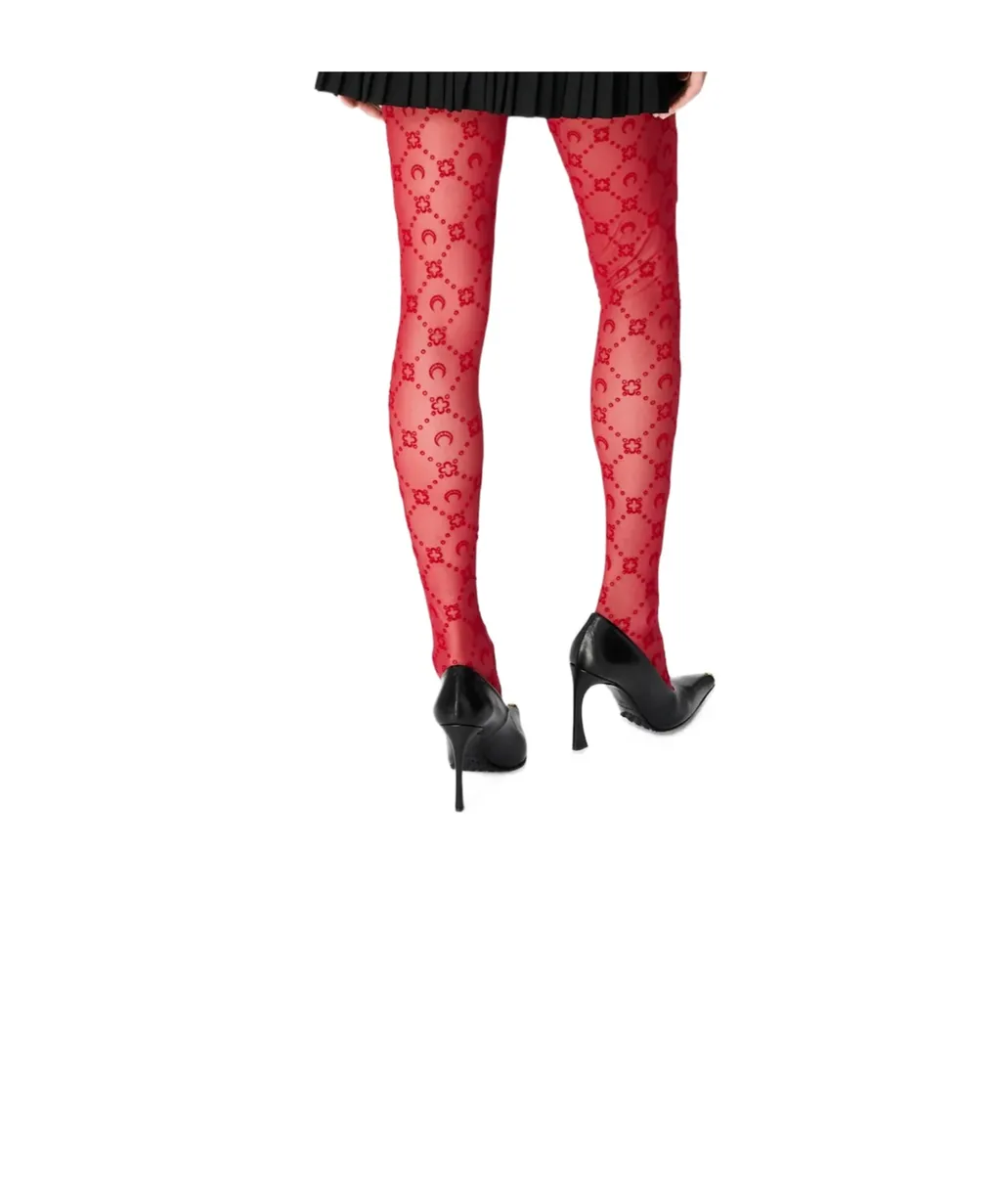 Moonogram Mesh Flock Tights