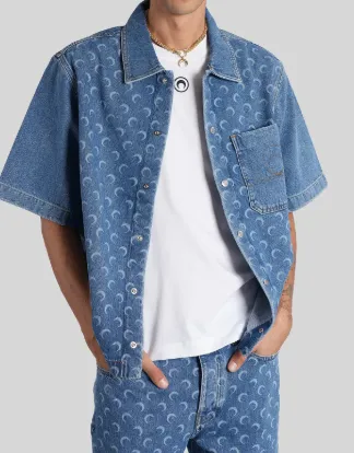 Short-Sleeved Denim Shirt