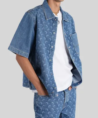 Short-Sleeved Denim Shirt