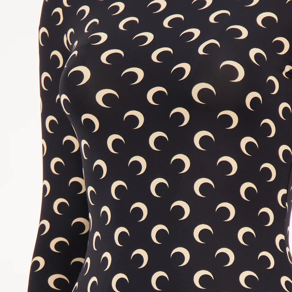 Crescent-Print Long-Sleeve Jumpsuit