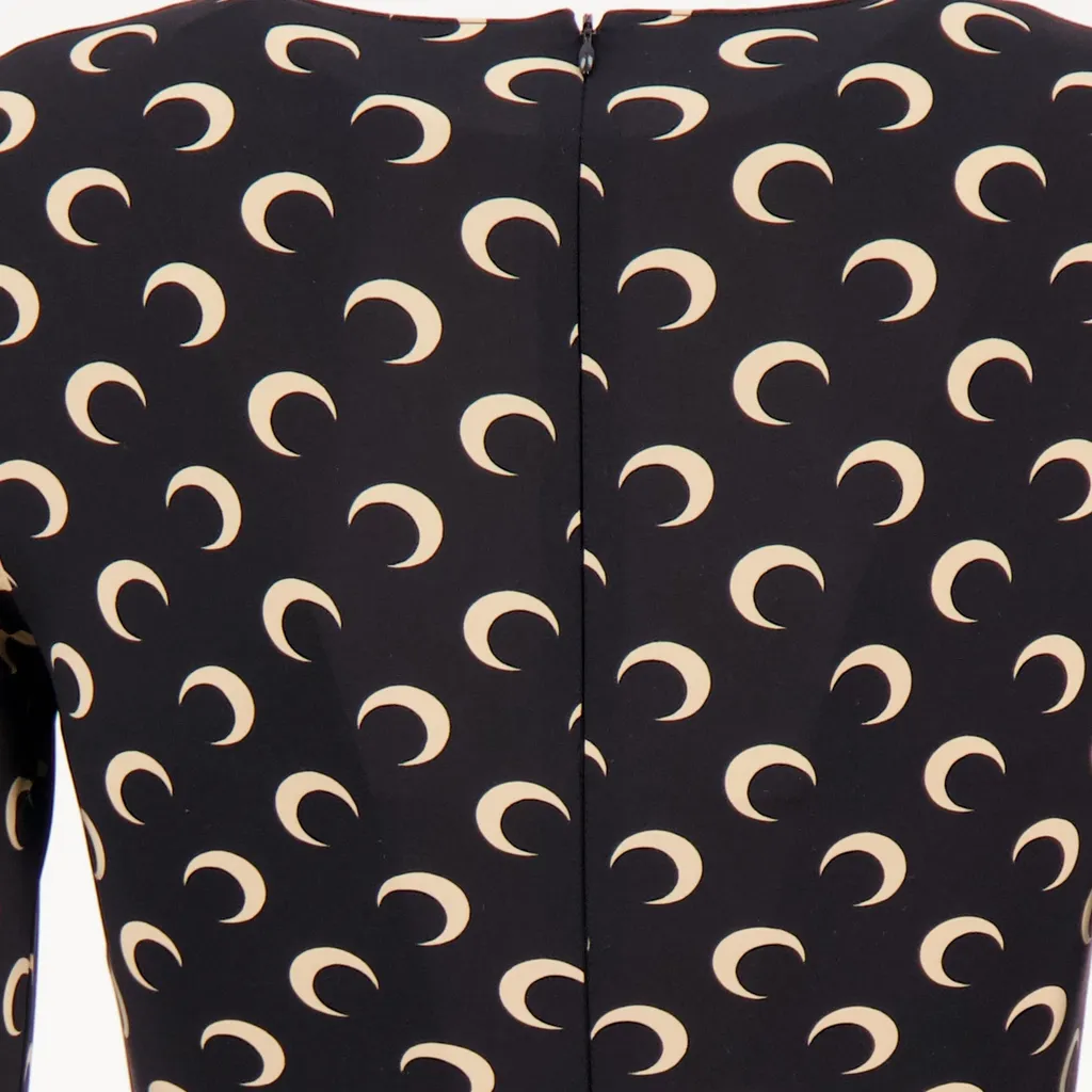 Crescent-Print Long-Sleeve Jumpsuit
