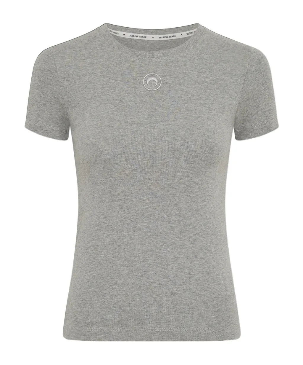 Crescent Moon Embroidered Crewneck T-Shirt