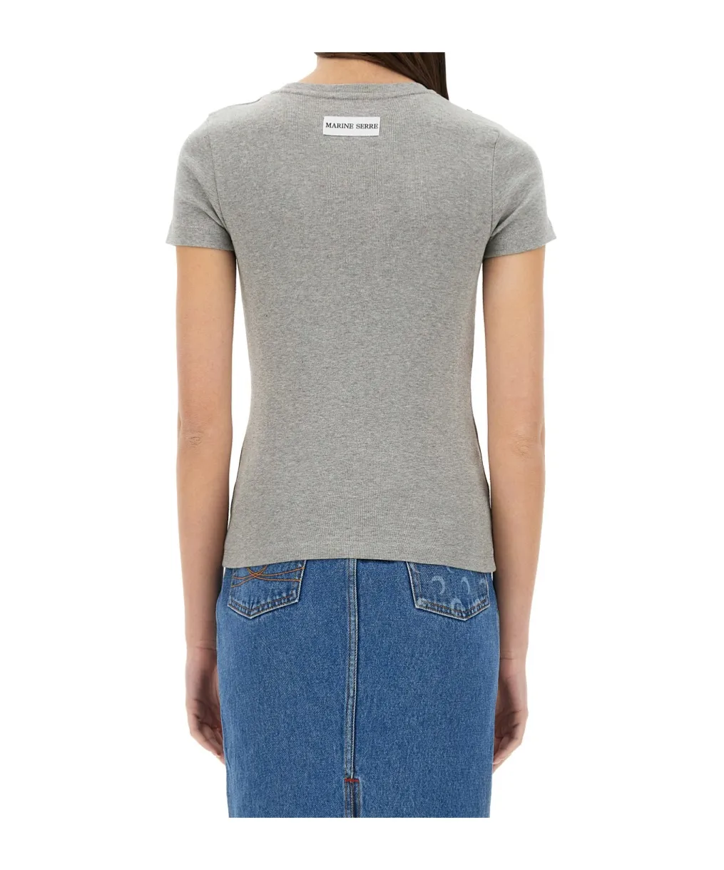 Crescent Moon Embroidered Crewneck T-Shirt