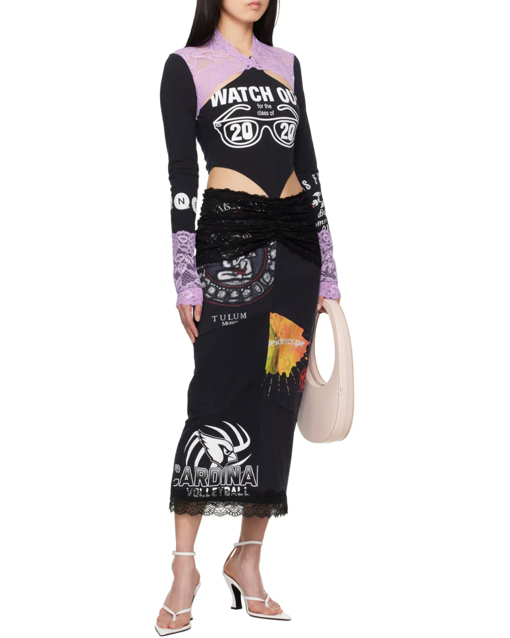 Regenerated T-Shirts & Lace Midi Dress