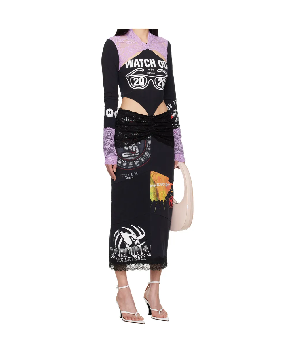 Regenerated T-Shirts & Lace Midi Dress