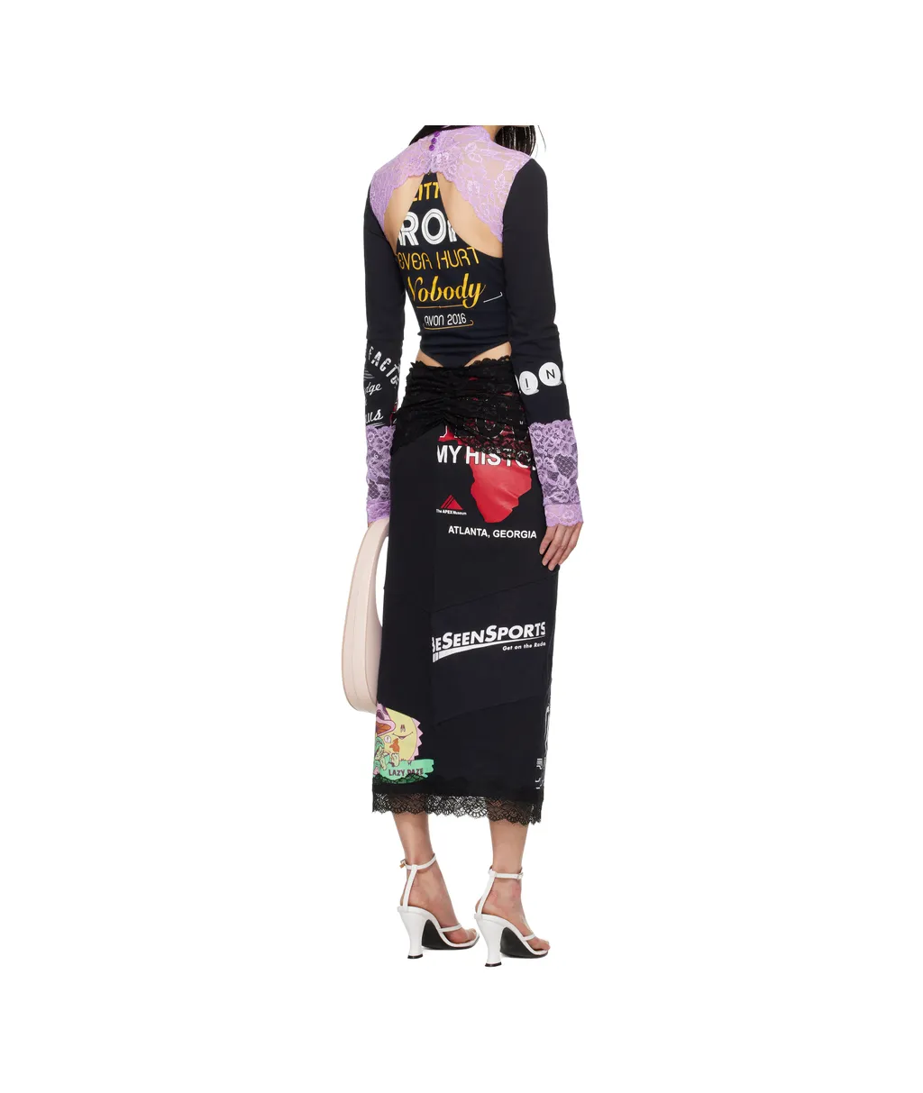 Regenerated T-Shirts & Lace Midi Dress