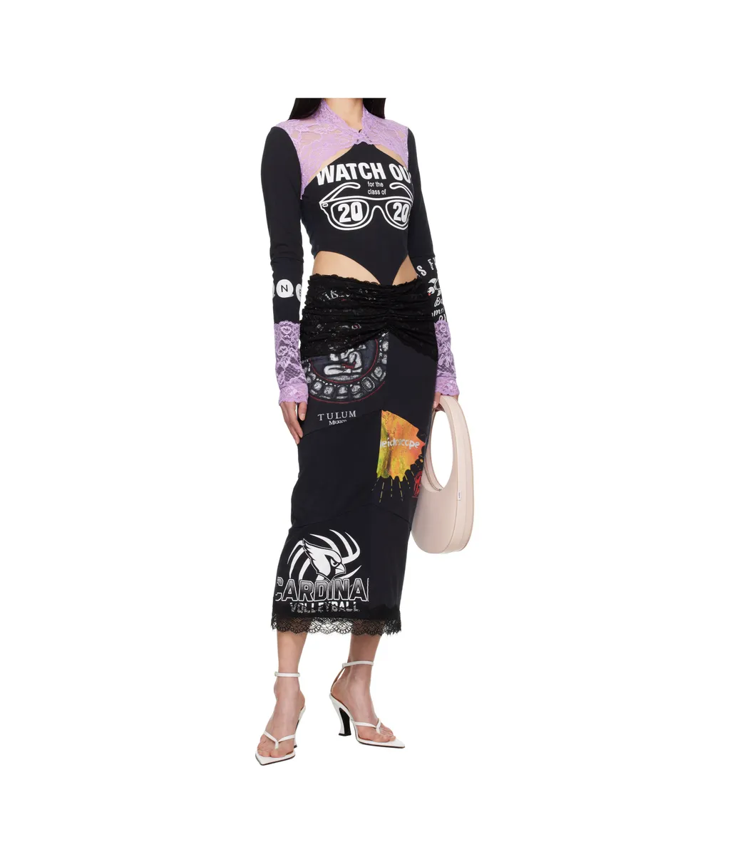 Regenerated T-Shirts & Lace Midi Dress