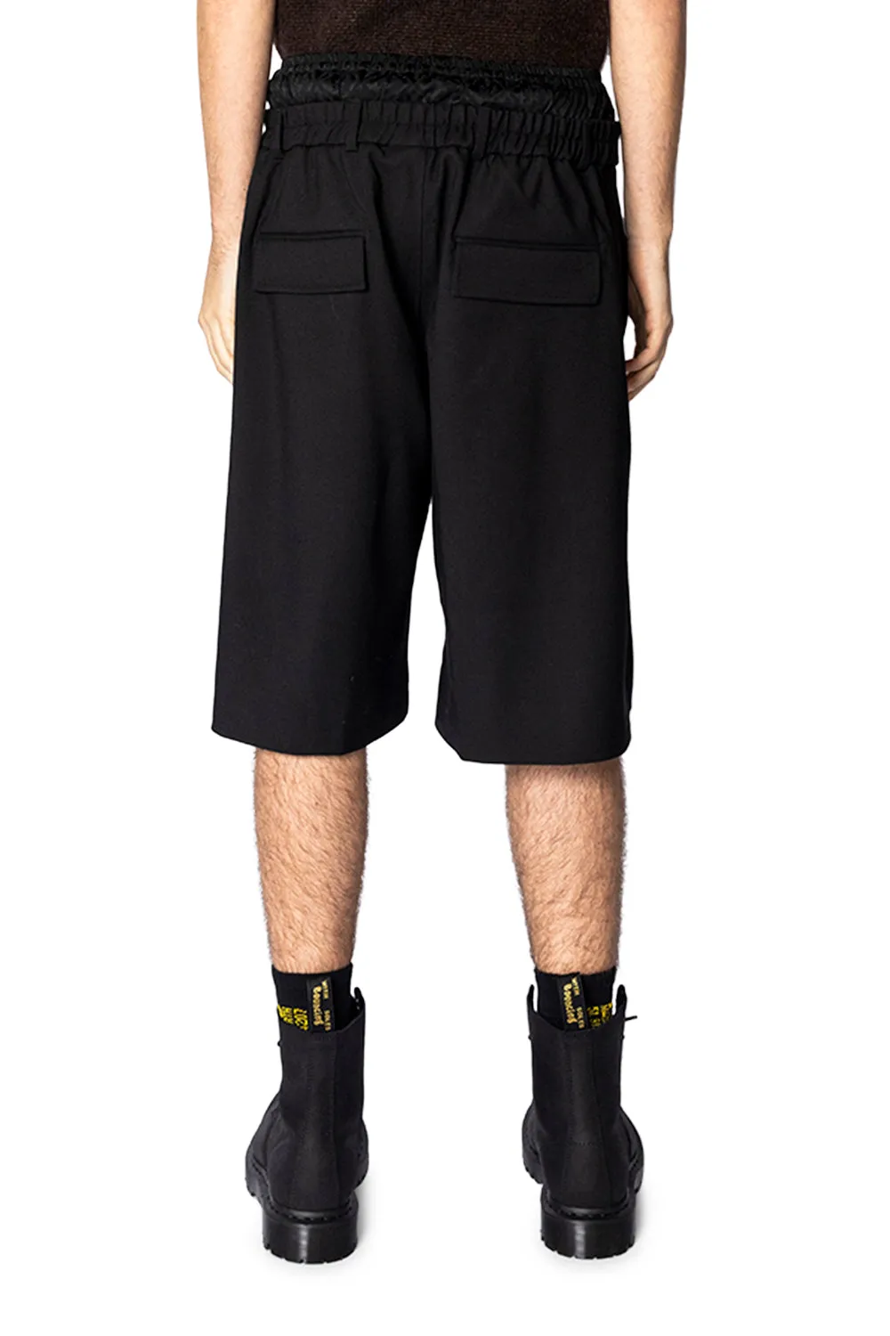 Wide-Leg Twill Shorts