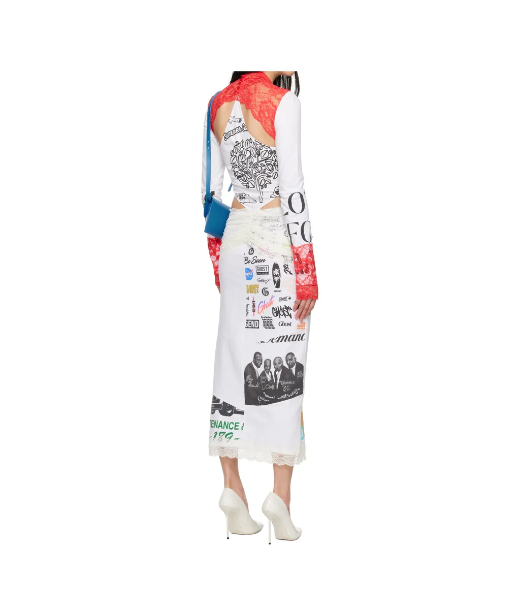Regenerated T-Shirts And Lace Midi Dress