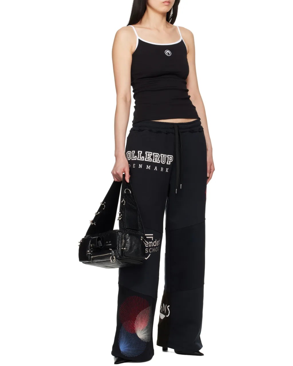 Contrast Trim Moon Logo Ribbed Tank Top