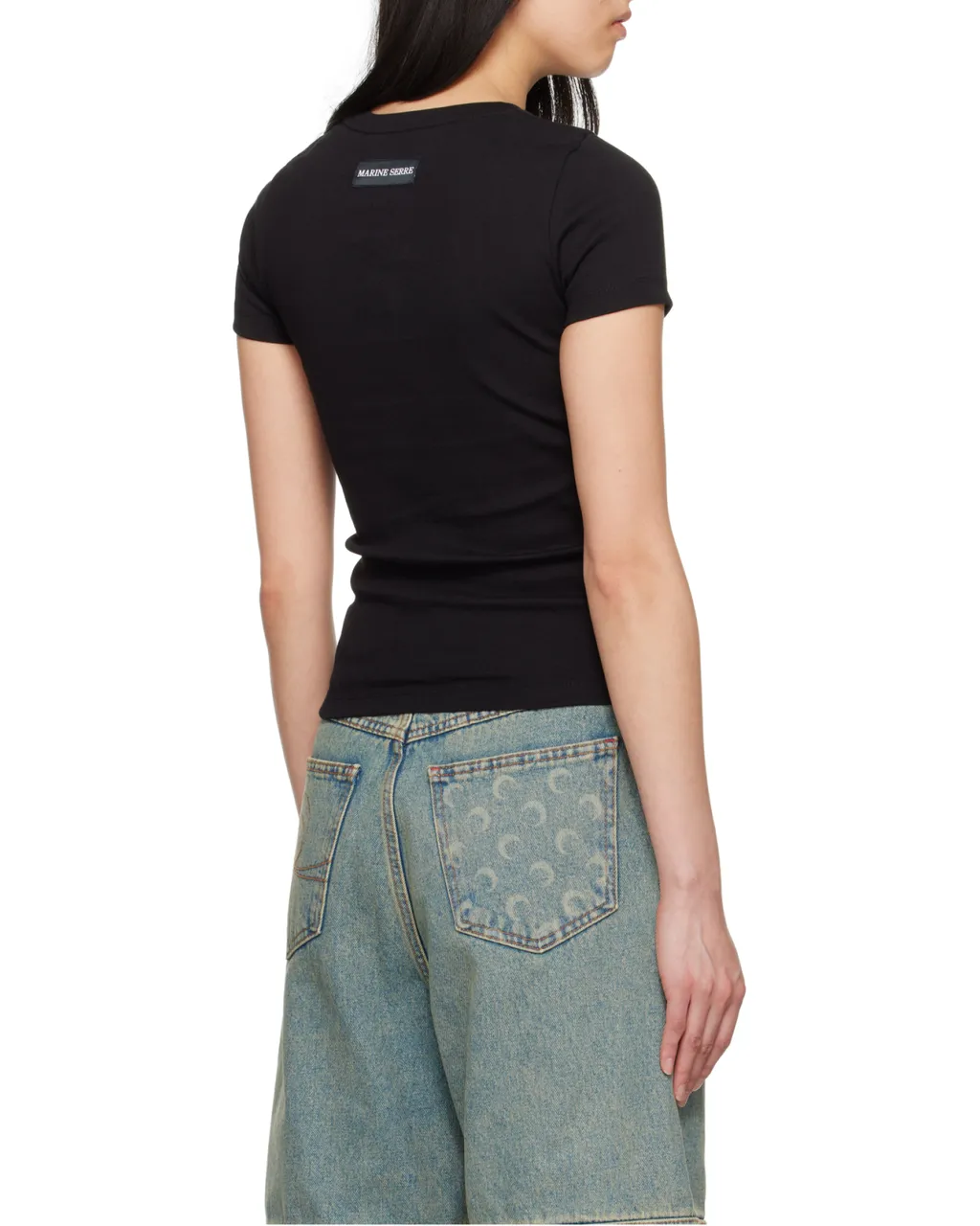 Crescent Moon Embroidered Crewneck T-Shirt