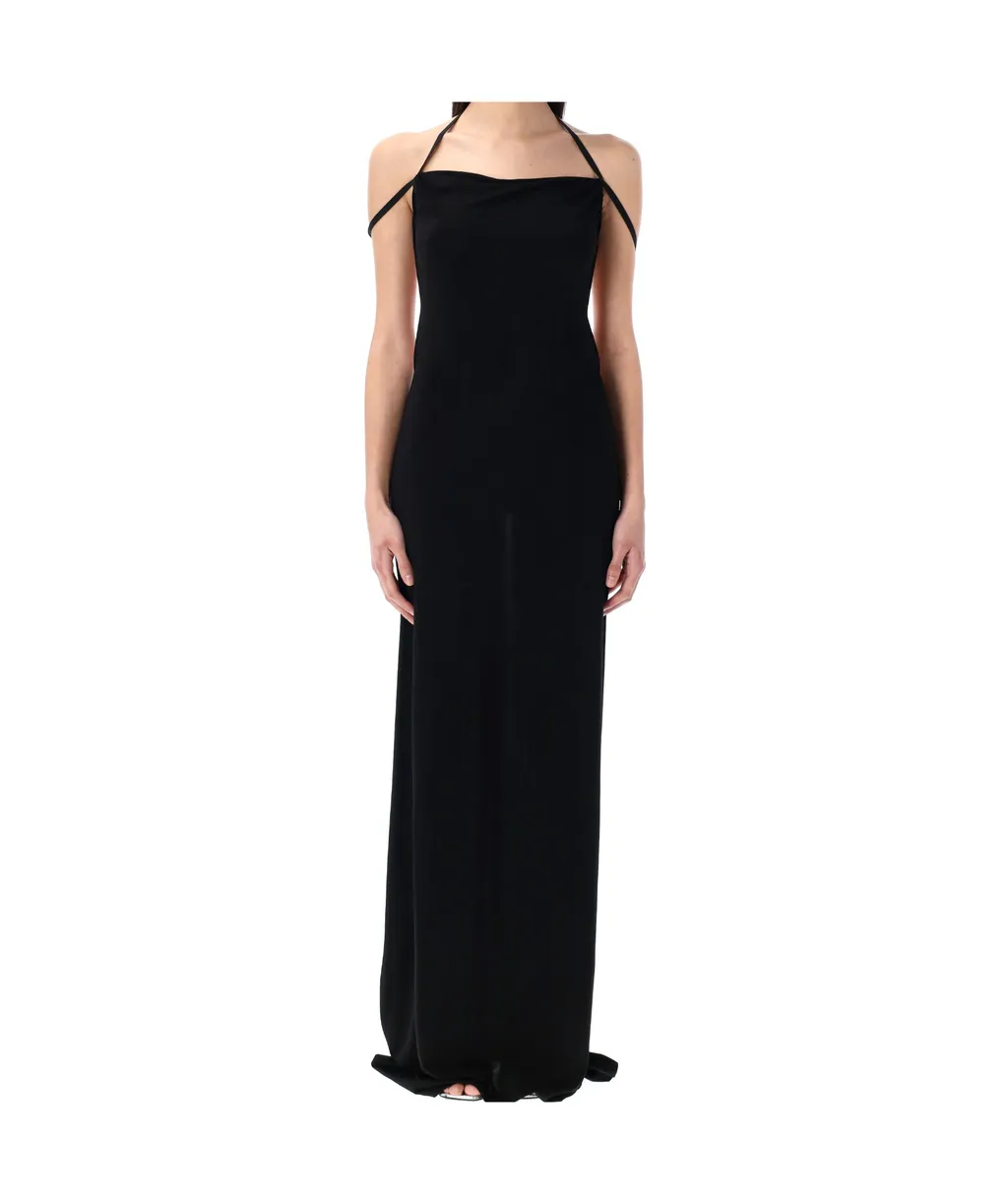 Draped Jersey Cowl Neck Dress