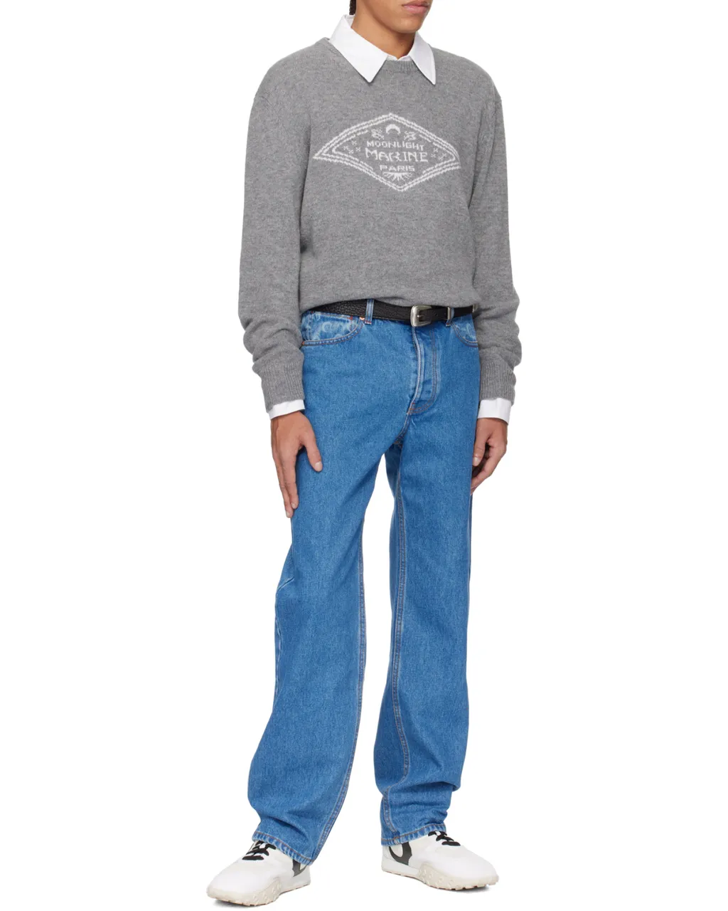 Crescent Moon Printed Loose Fit Jeans