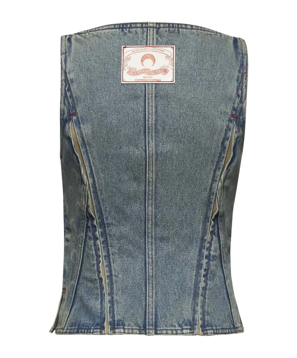 Moon Denim Bustier Top