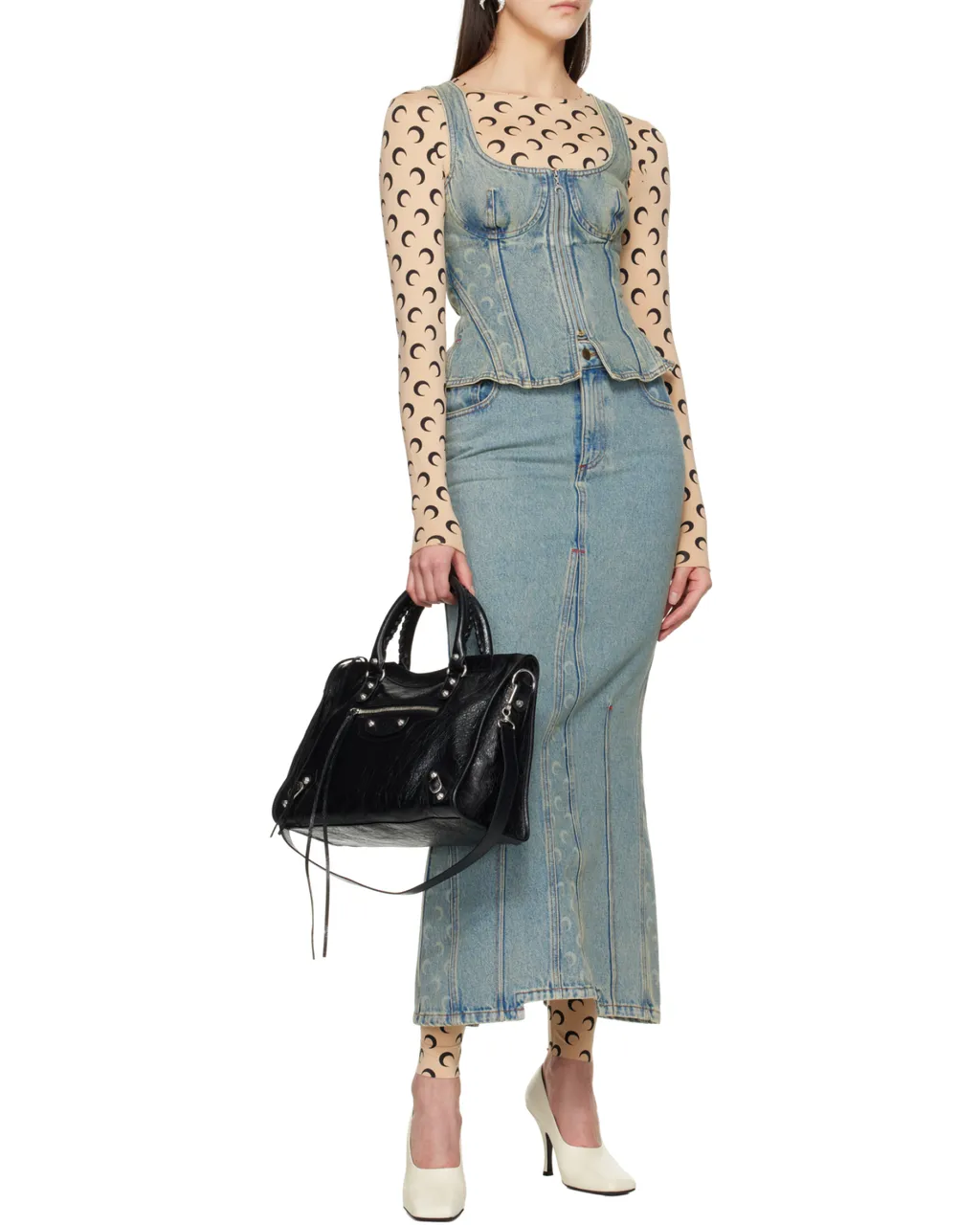 Moon Denim Bustier Top