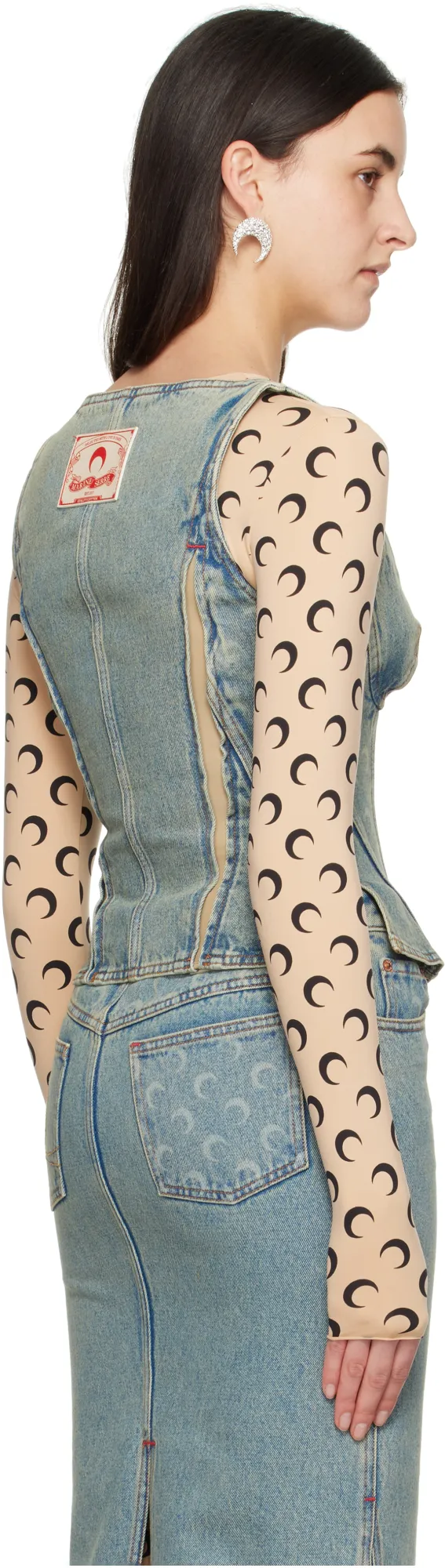 Moon Denim Bustier Top