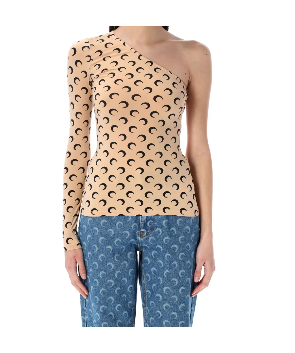 Recycled Moon Jersey Second Skin Asymmetric Top