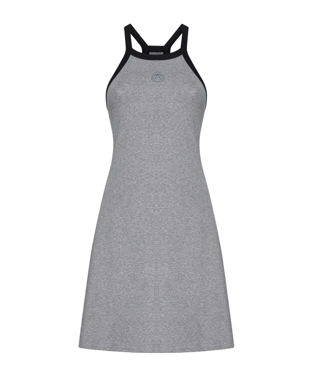 Moon Embroidered Halter-Neck Dress
