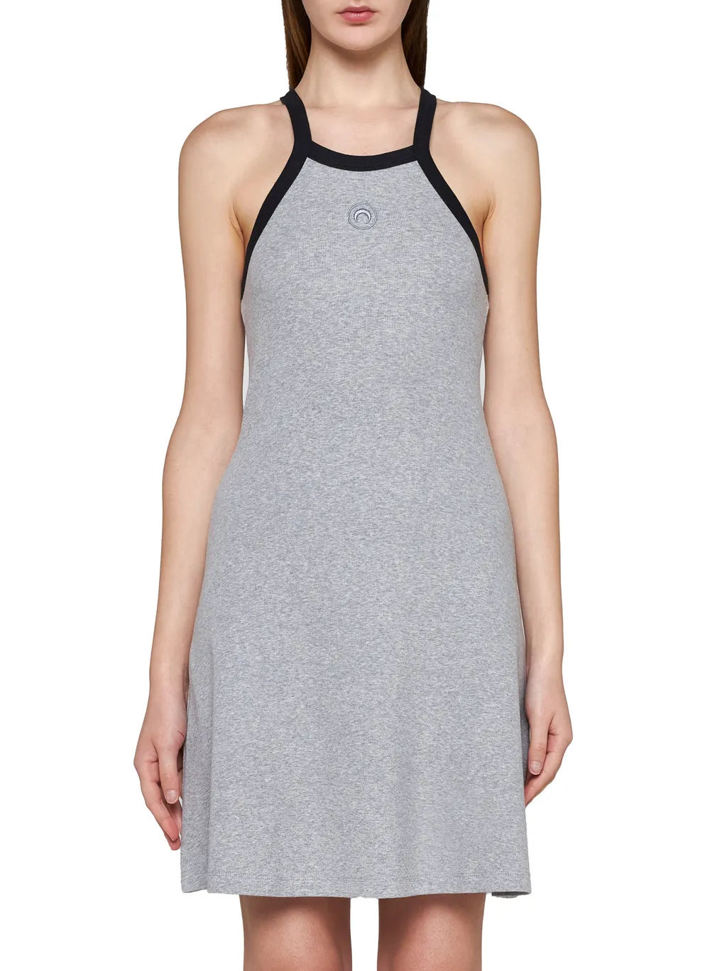 Moon Embroidered Halter-Neck Dress