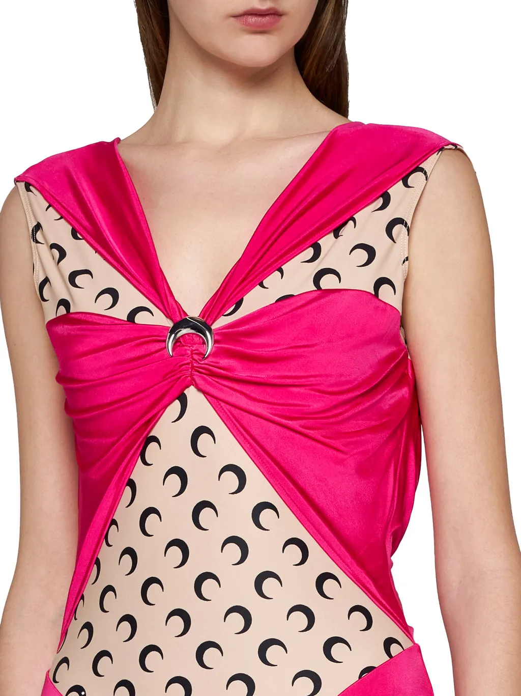 V-Neck Sleeveless Draped Bodysuit