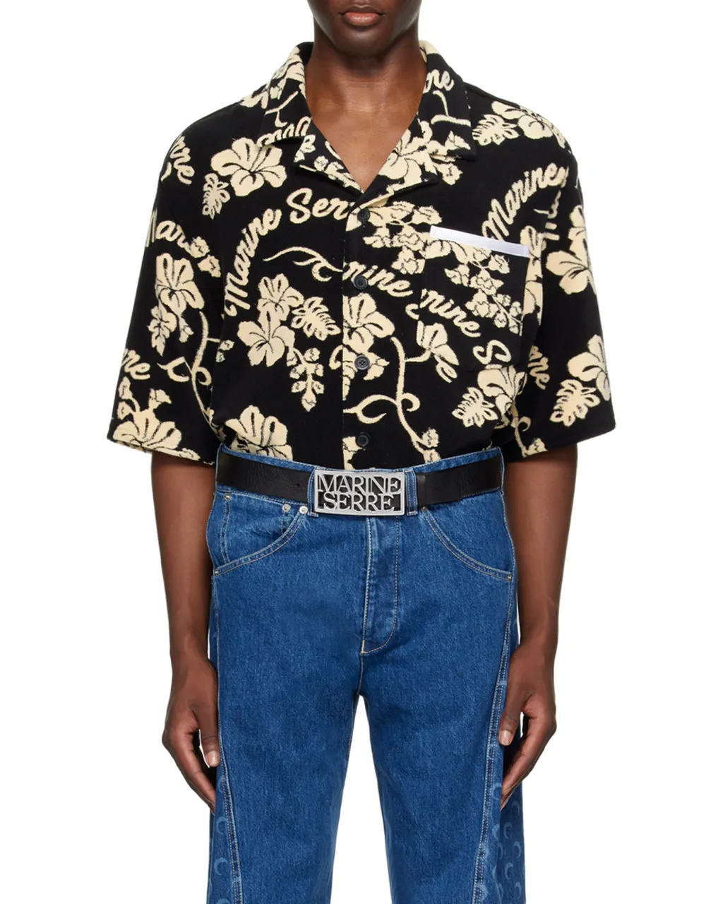 Patterned Jacquard Terry Cloth Shirt
