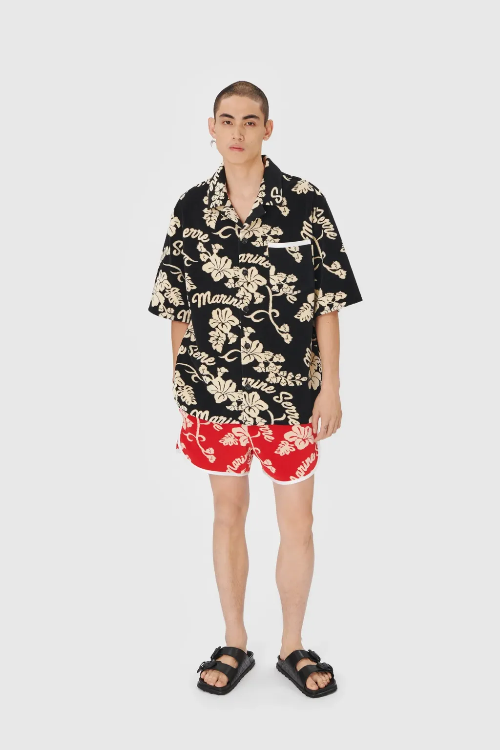 Patterned Jacquard Terry Cloth Shirt