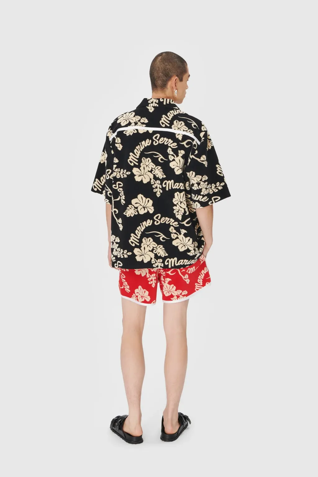 Patterned Jacquard Terry Cloth Shirt