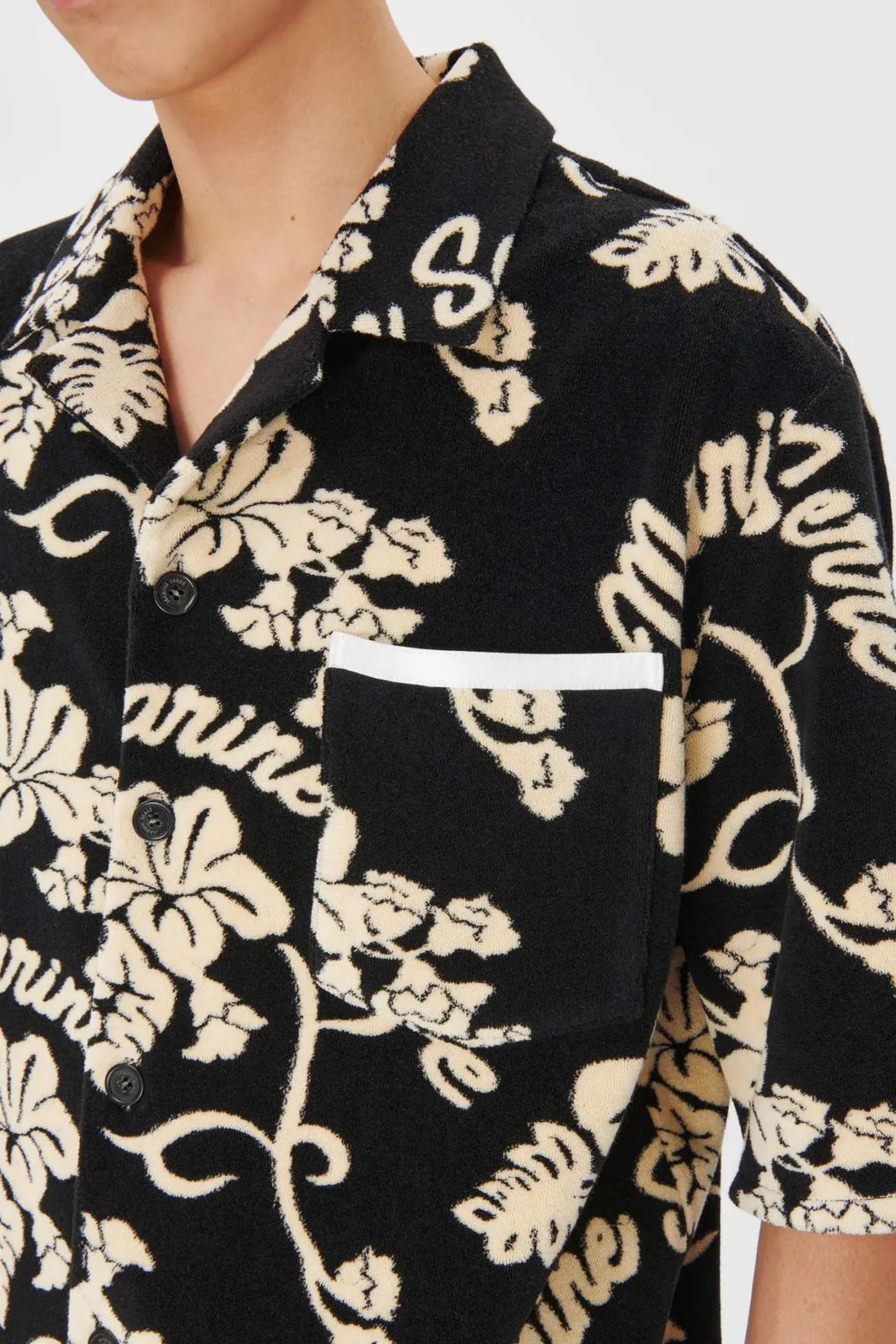 Patterned Jacquard Terry Cloth Shirt