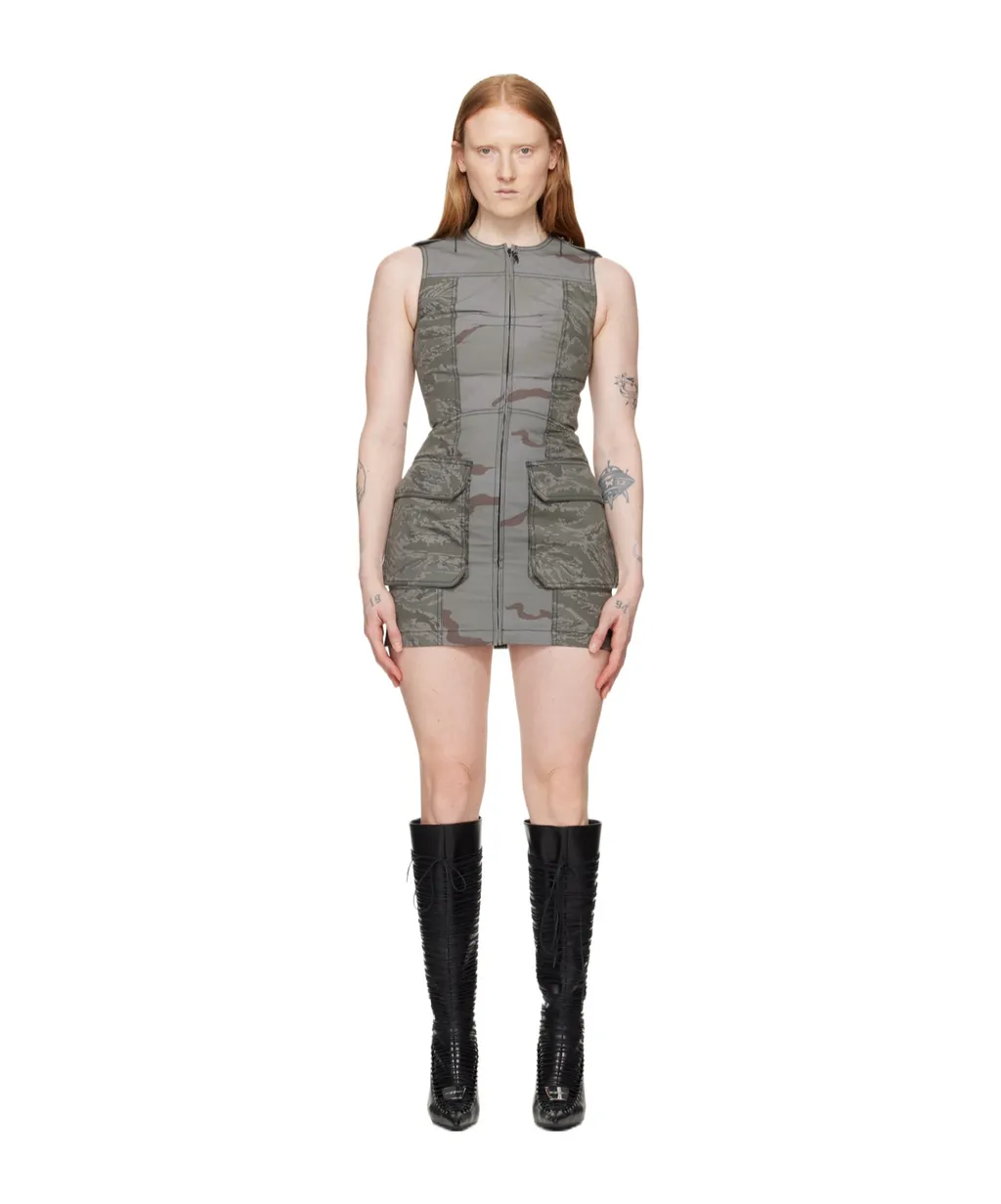 Round-Necked Zipper Dress
