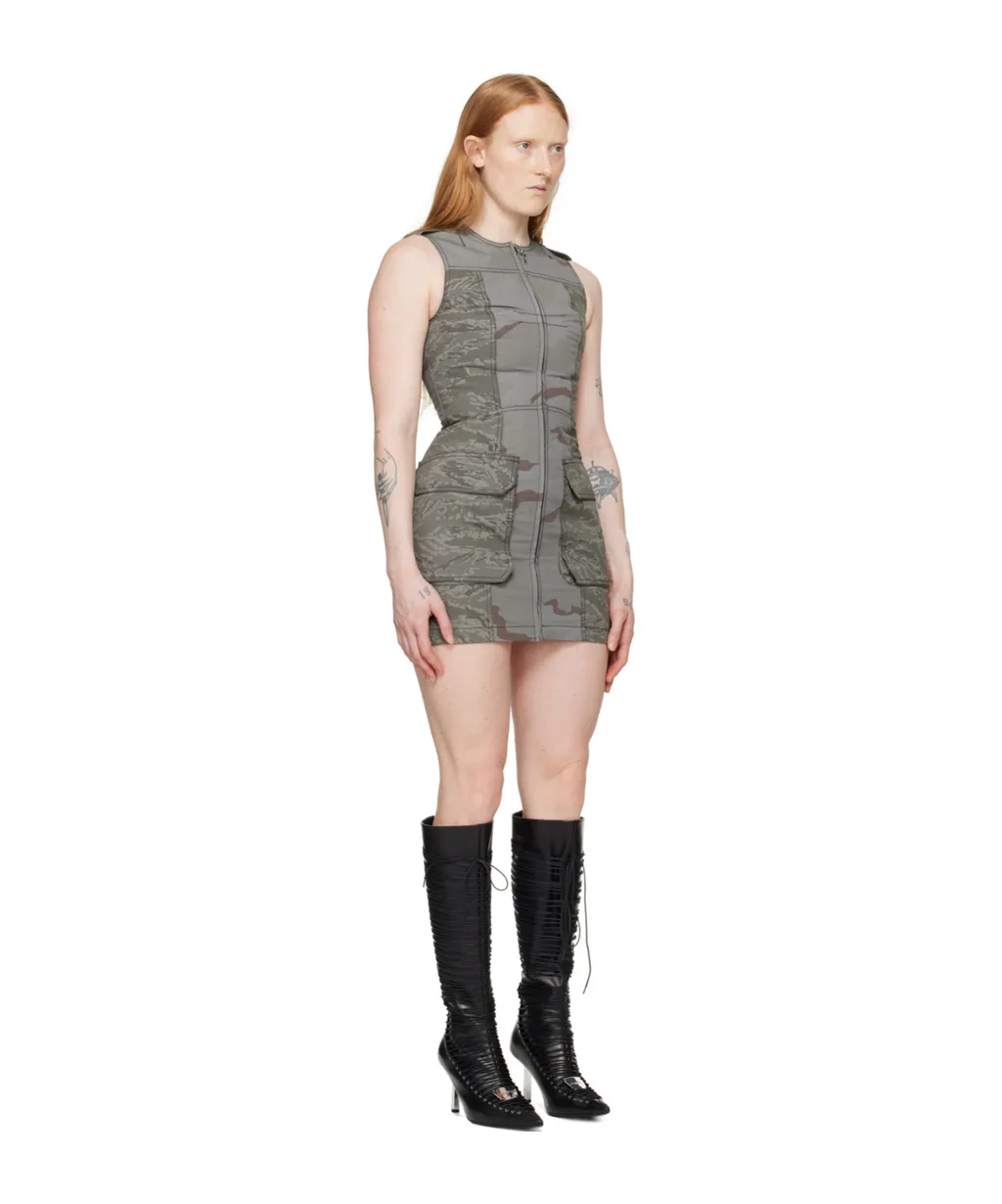 Round-Necked Zipper Dress