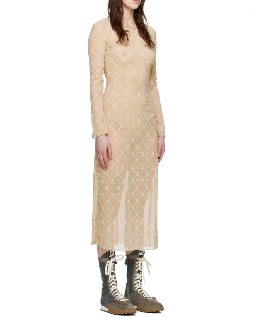 Moonogram Logo Long-Sleeved Dress