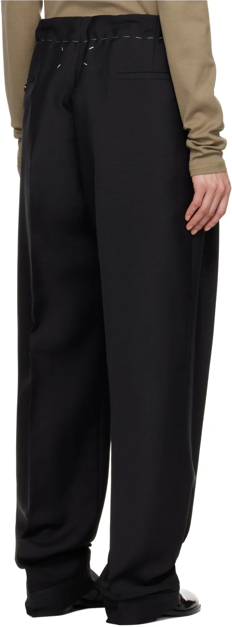 Creased Stitch Detailed Trousers
