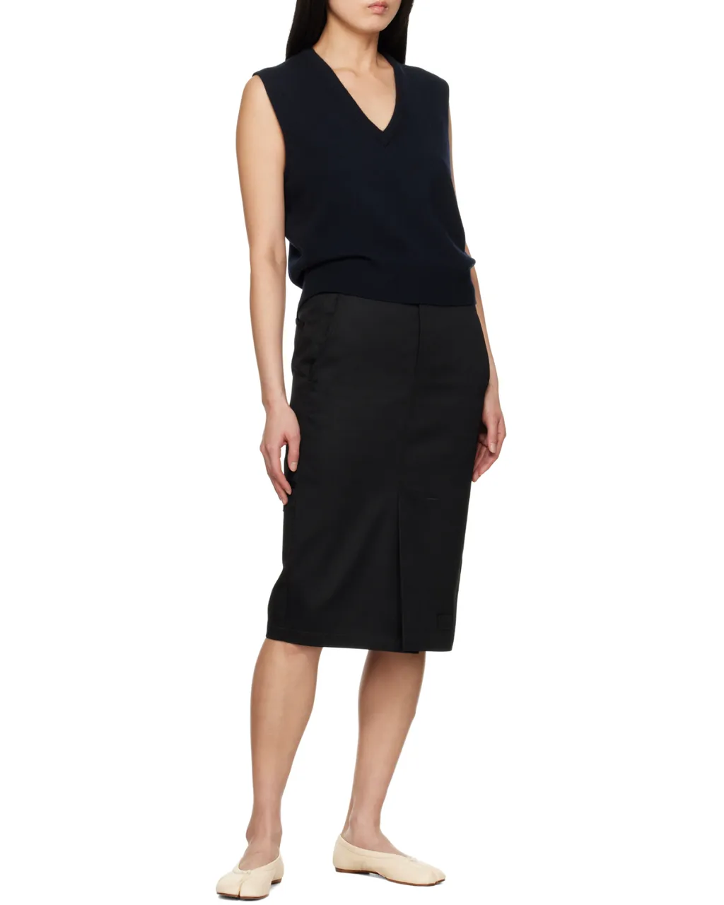 High-Waisted Midi Skirt