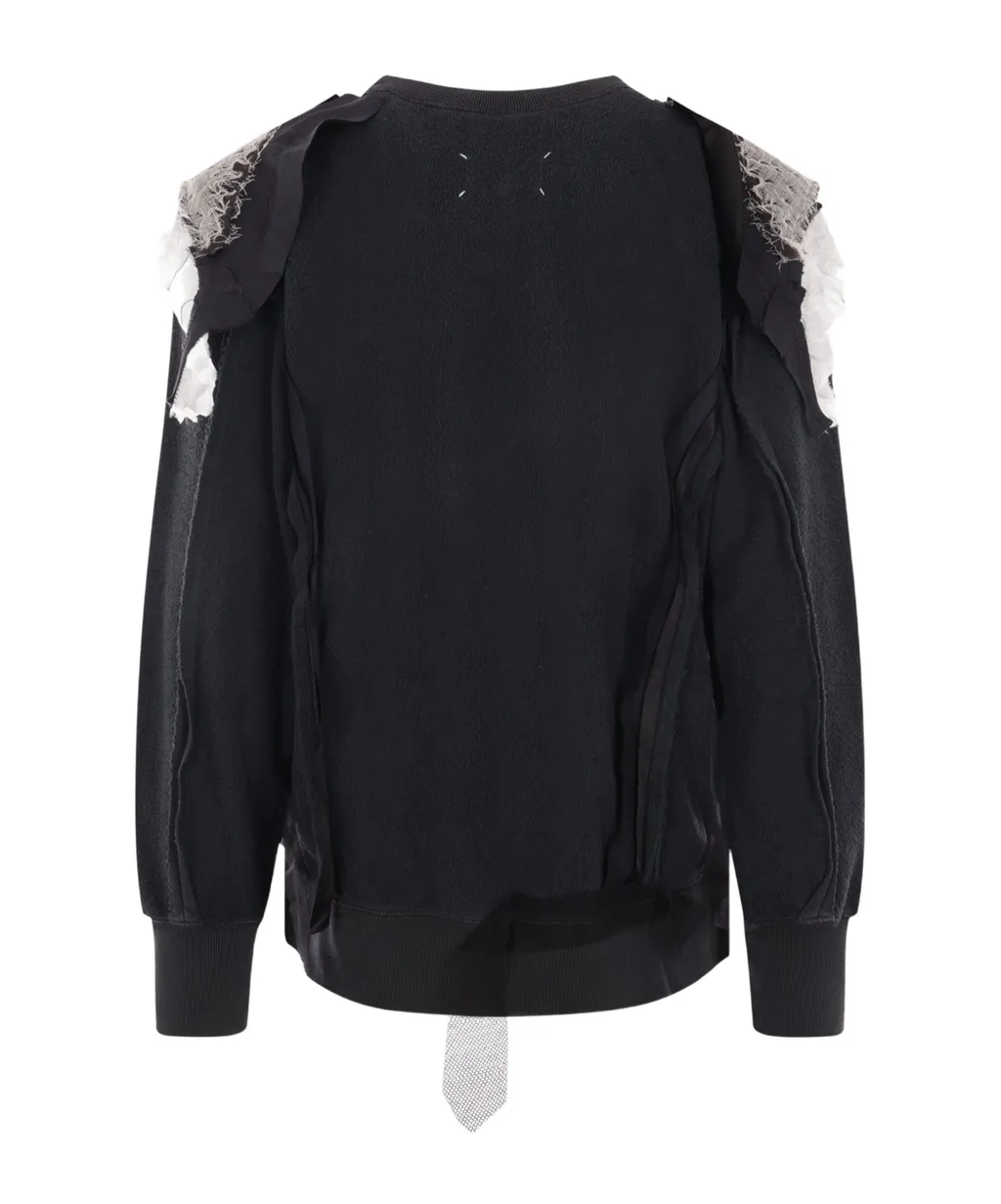 Terry-Cloth Patchwork Sweatshirt