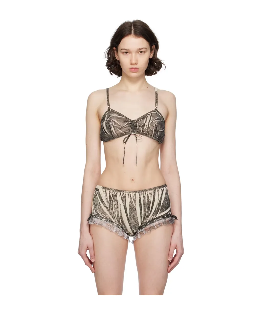 Pattern Printed Detail Bra Underwear
