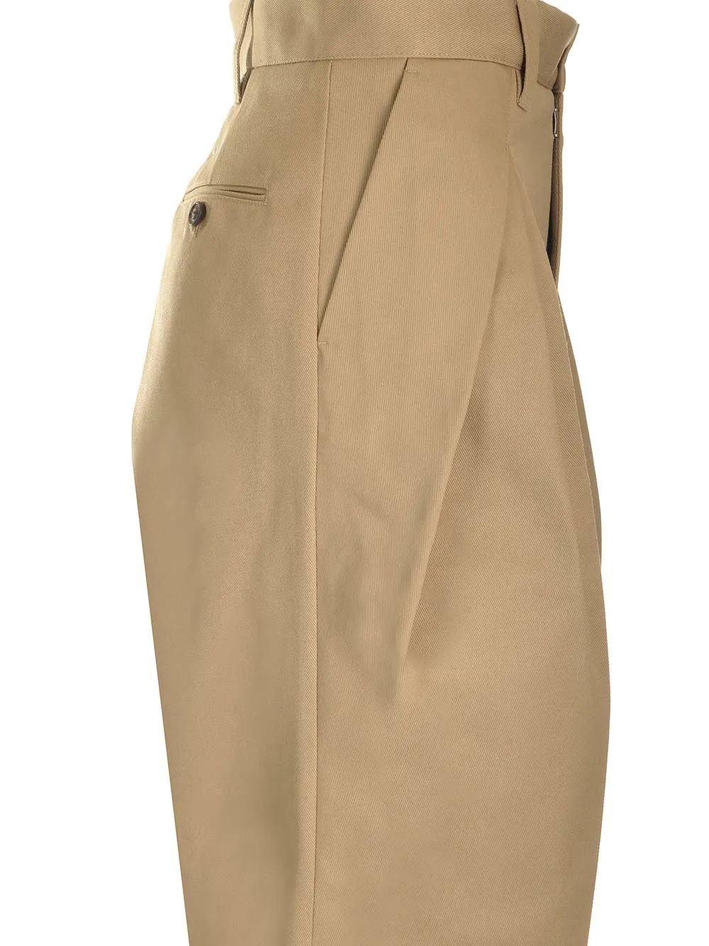 Plated Wide-Leg Pants