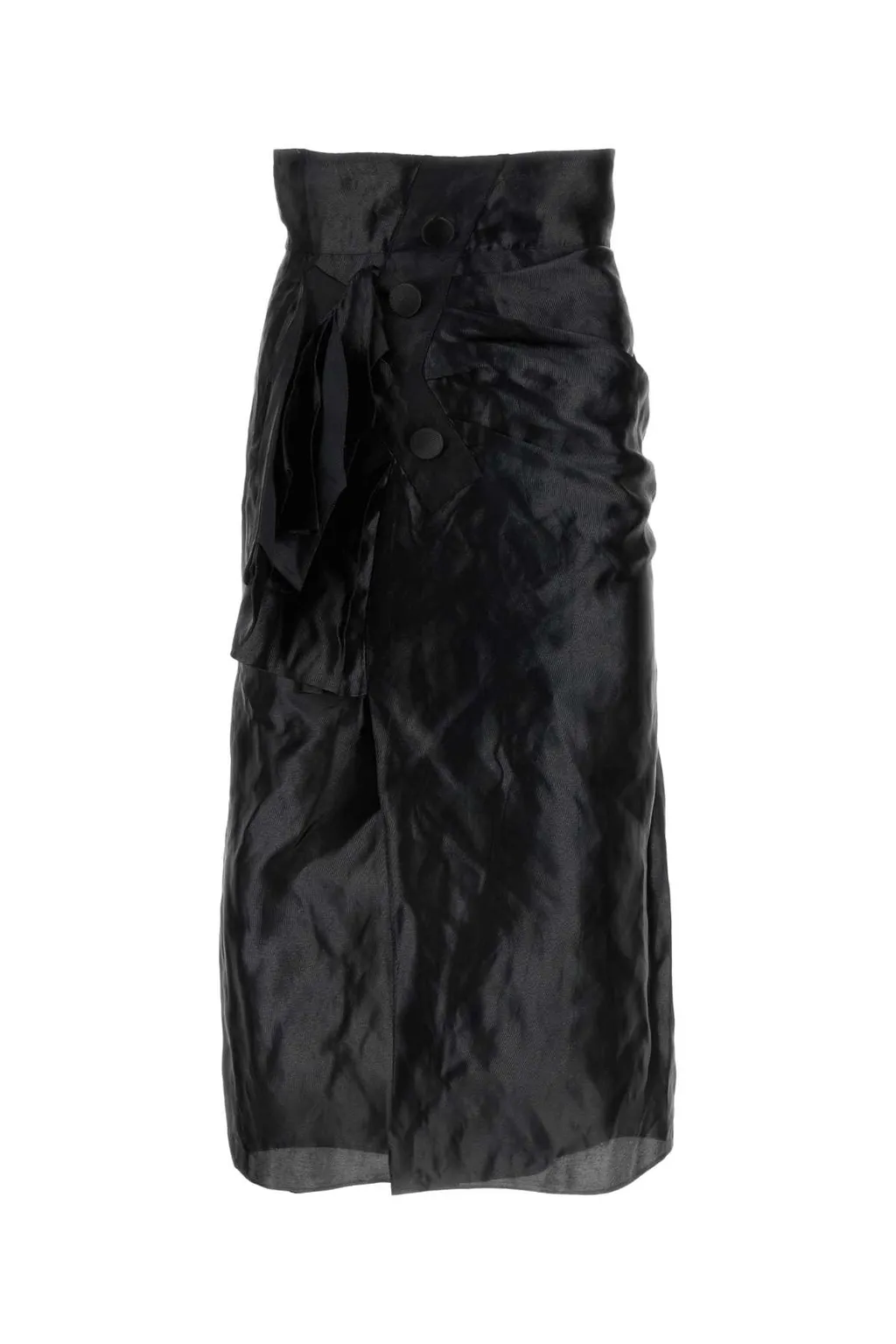Draped Detailed Midi Skirt