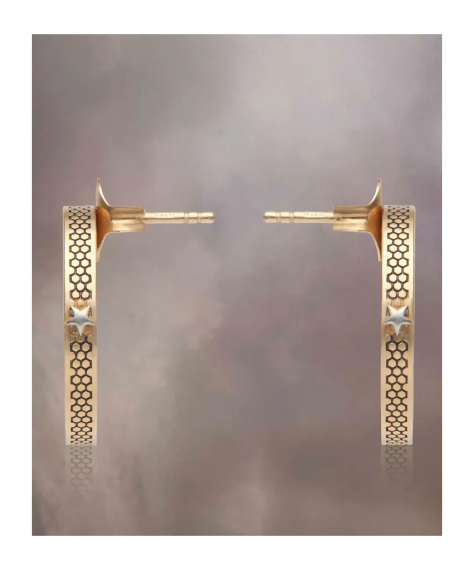 Engraved Circular Stud Earrings