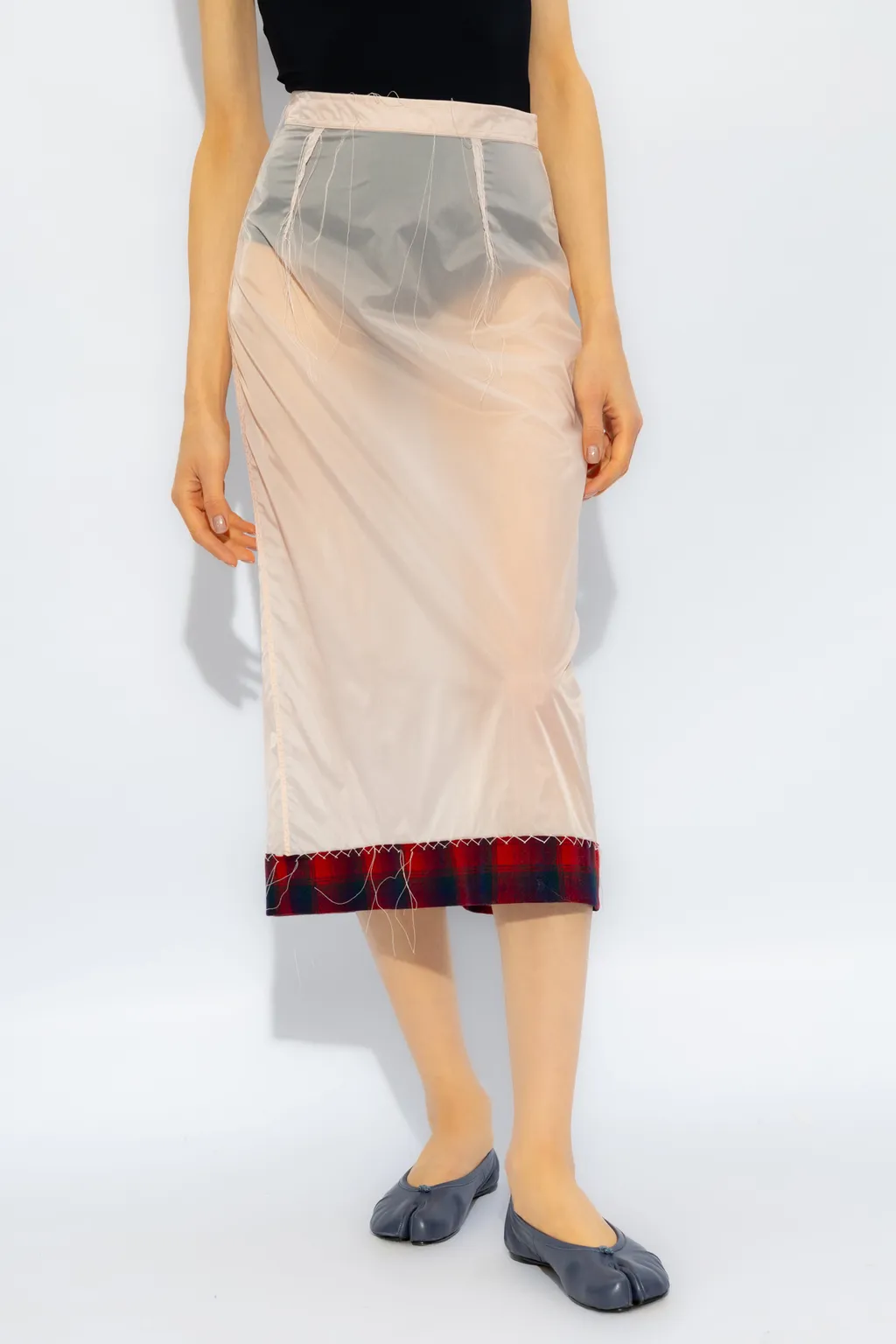 Semi-Sheer Midi Skirt