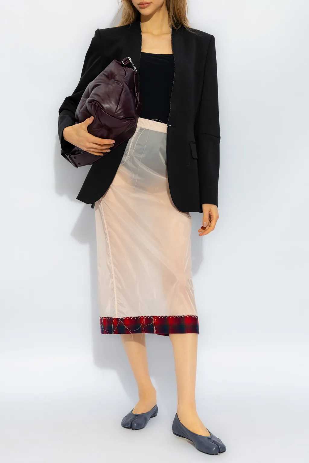 Semi-Sheer Midi Skirt