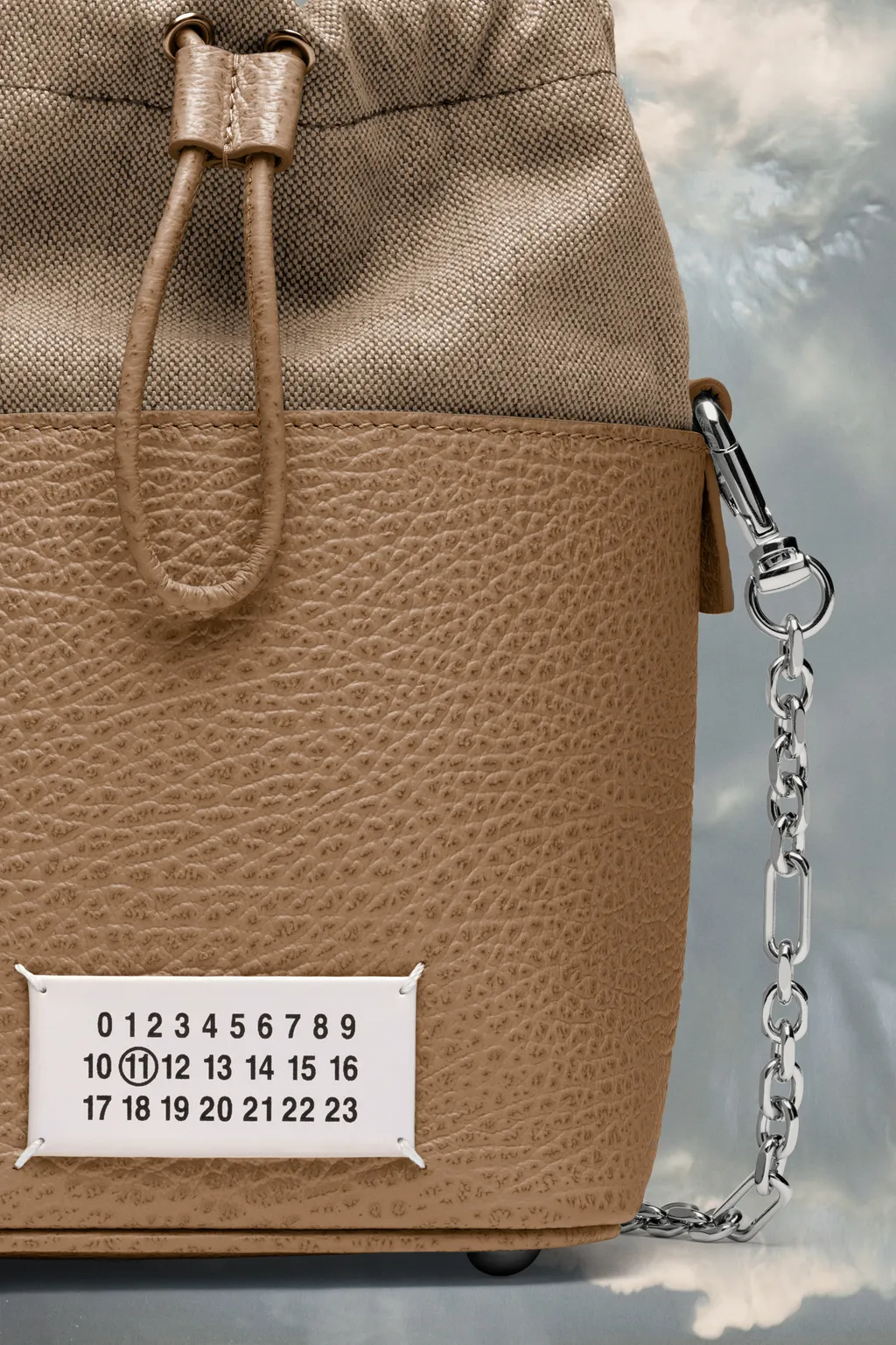 5Ac Number Patch Drawstring Bucket Bag