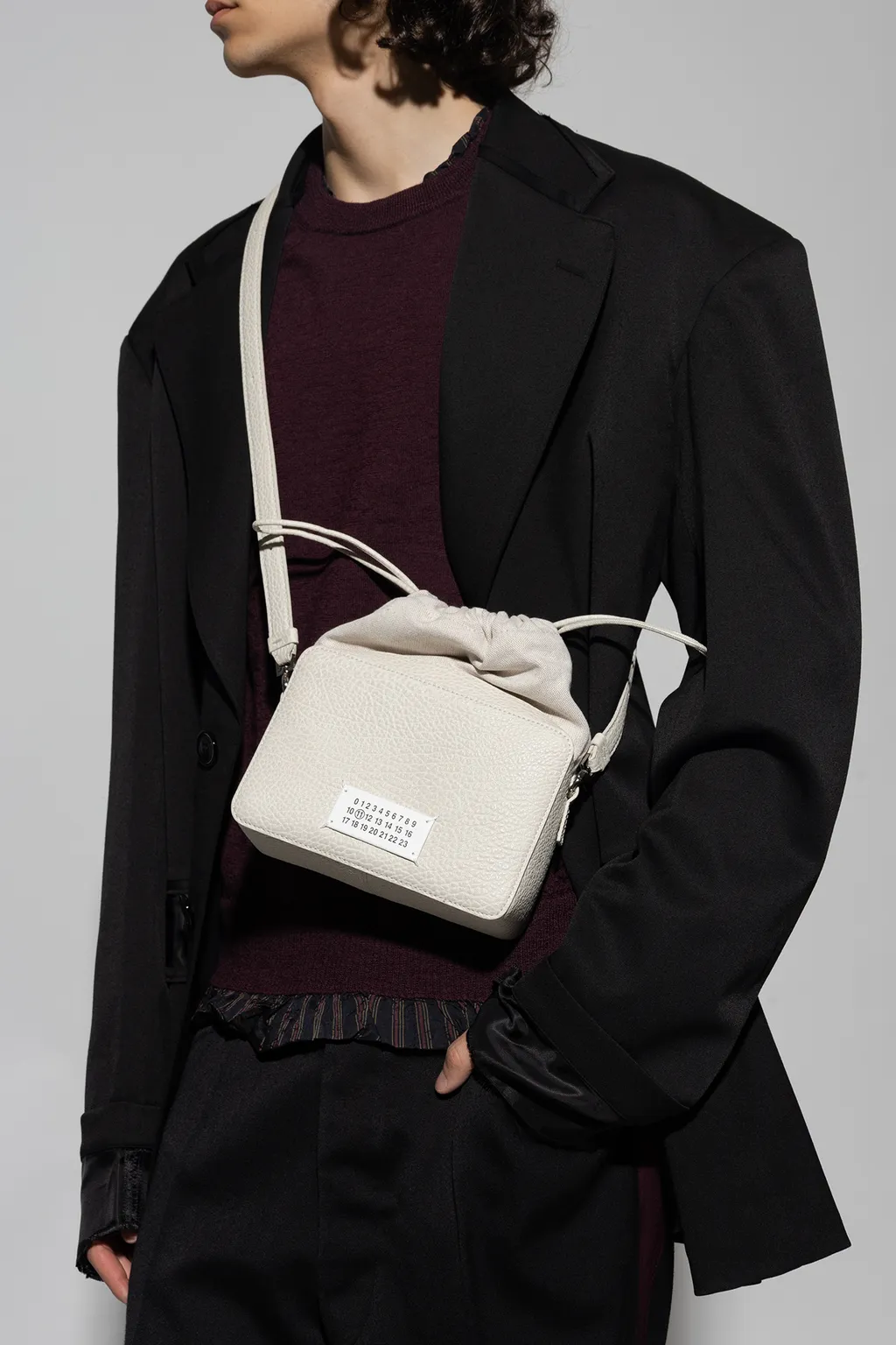 Panelled Drawstring Shoulder Bag