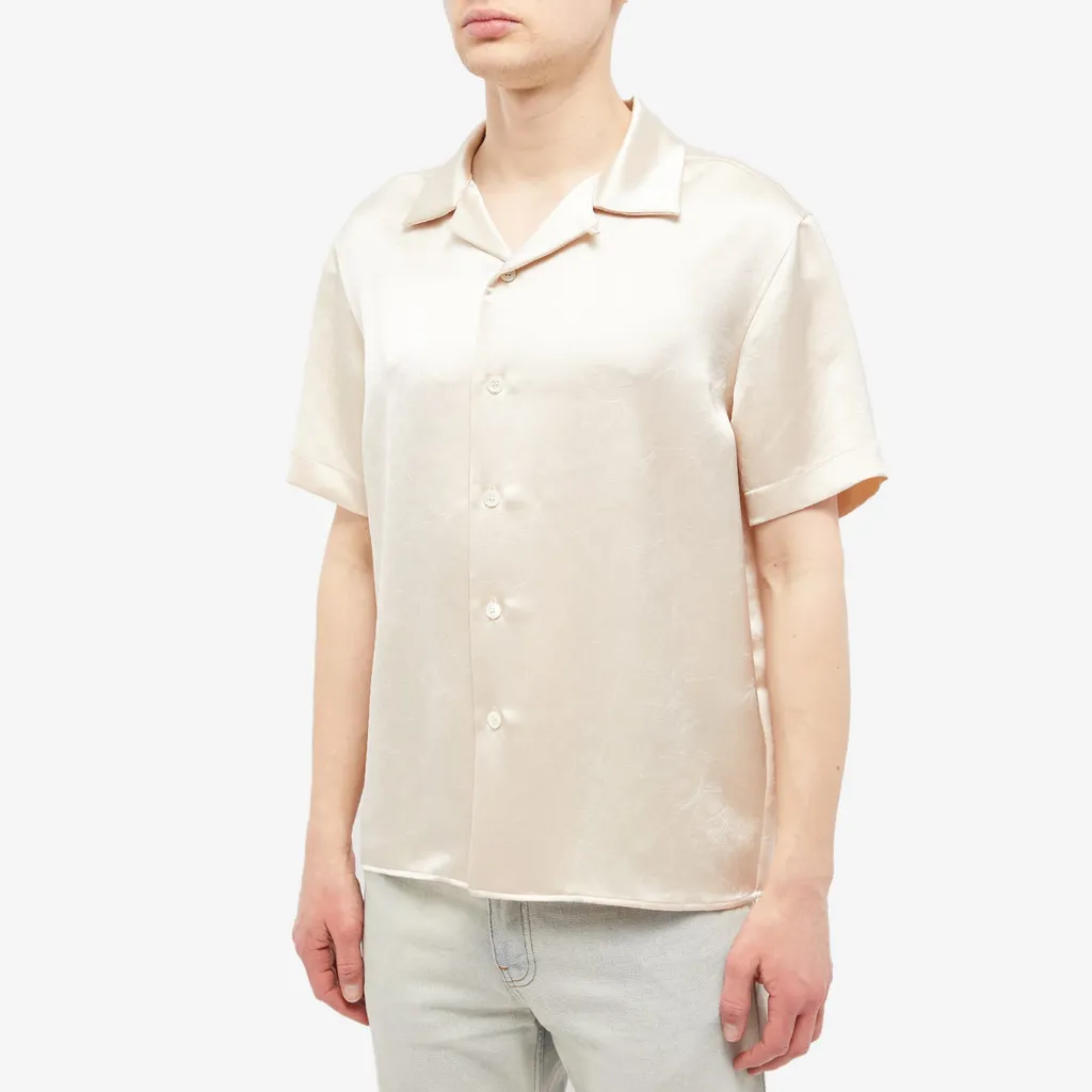 Short-Sleeved Satin Shirt