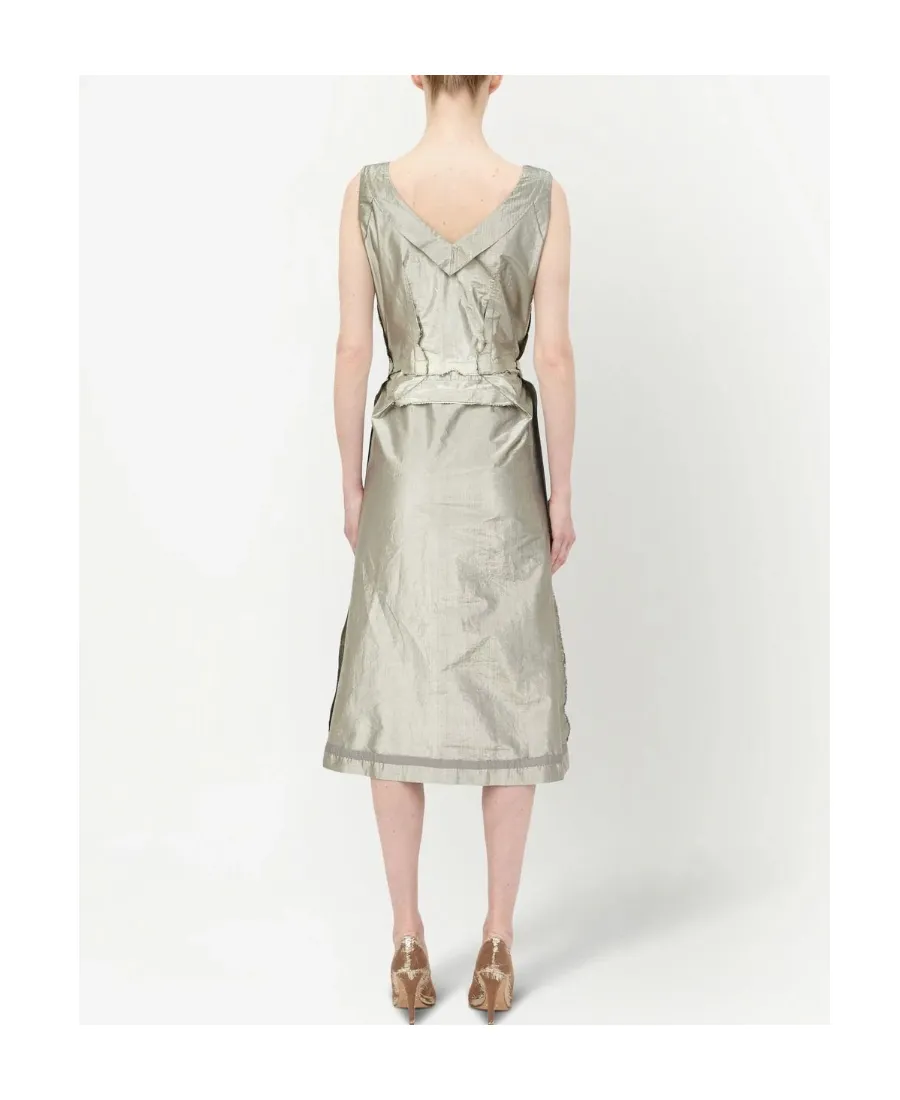 Patchwork Sleeveless Midi Dress