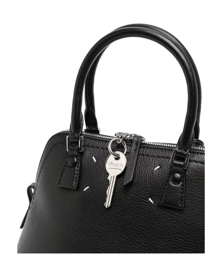 Signature-Numbers-Motif Zipped Shoulder Bag