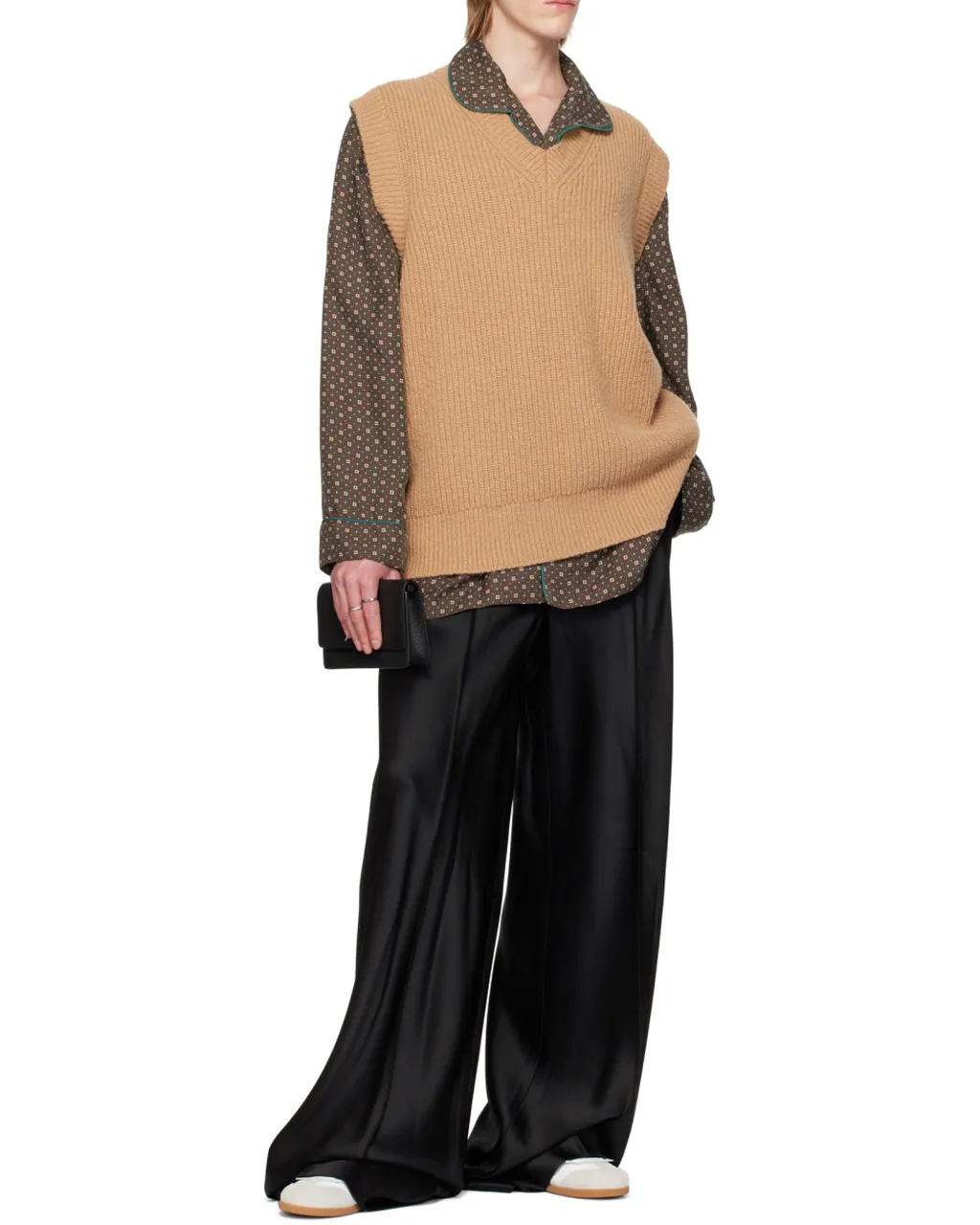 V-Neck Straight Hem Knitted Vest